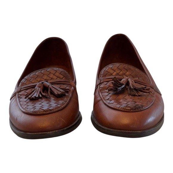 Vintage Etienne Aigner Womens 7 N Tassel Loafers Woven Brown‎ Leather Made Spain - Picture 7 of 13